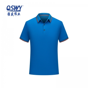 夏季T恤 針織T恤工(gōng)作服 藍(lán)色 