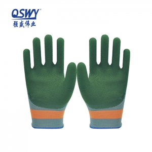防滑耐磨塗膠手套 乳膠發泡勞保工(gōng)作手套 12雙/包